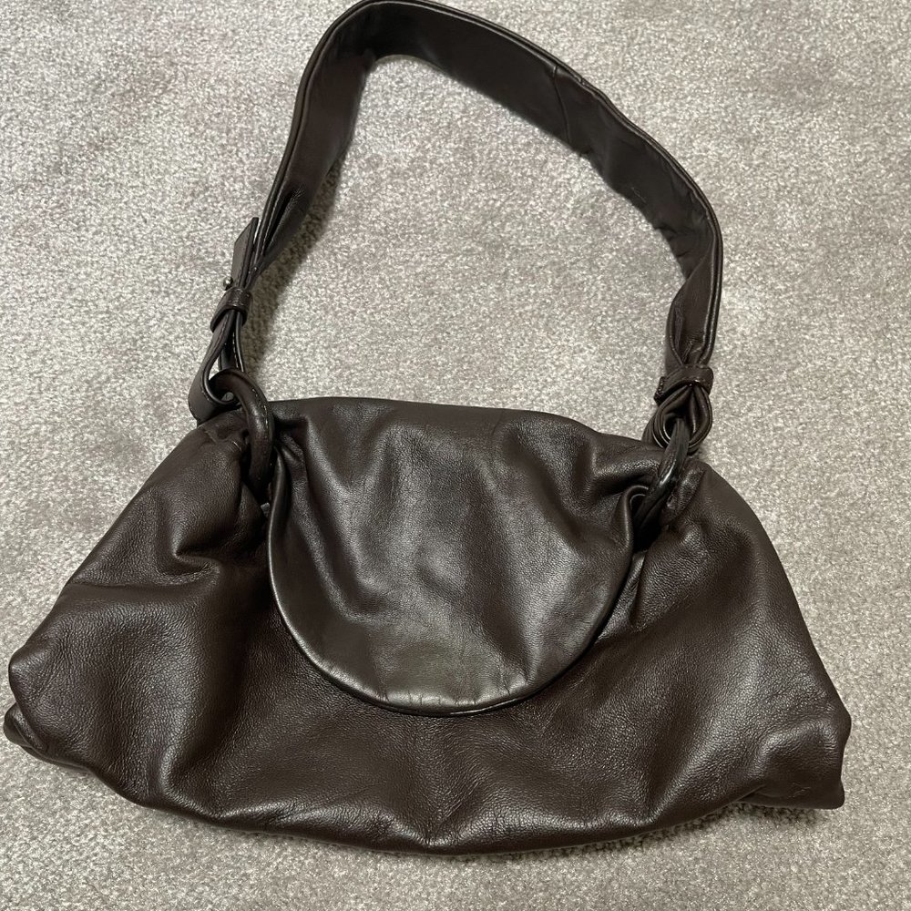 Zara leather flap shoulder bag-brown